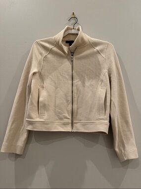 Banana Republic Beige Full-Zip Bomber Jacket